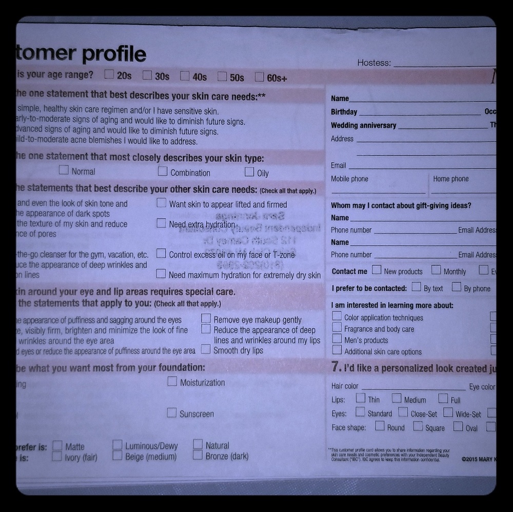 Mary Kay customer profiles